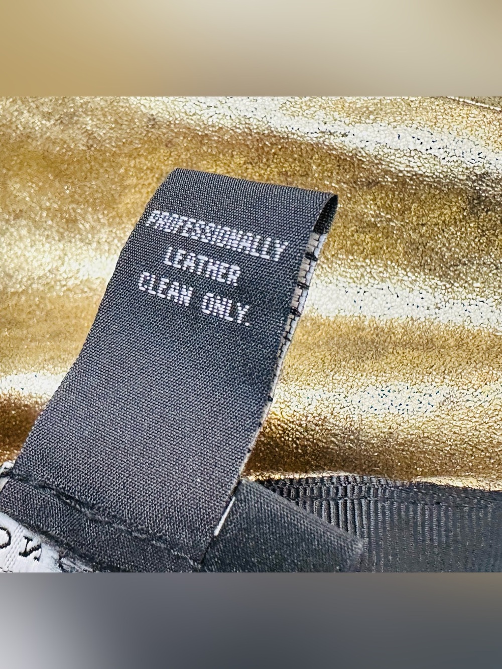 Doncaster Gold Metallic Leather Pencil Straight Skirt - Picture 9 of 10